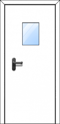 Однопольная противопожарная дверь ДПМ-01 EI-60 (EIS-60), остекление